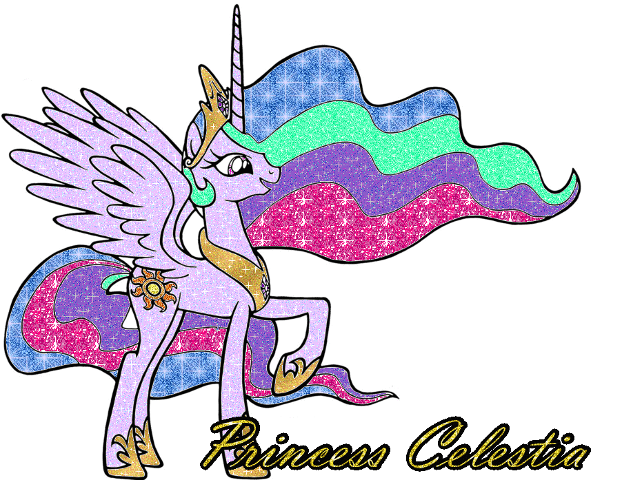 gif of celestia sparkling with text of her name